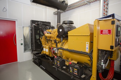 Standby diesel generator with control panel