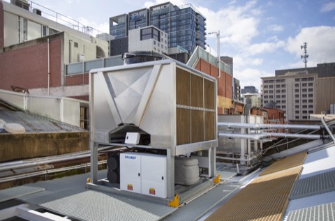Rooftop chiller above the Adelaide CBD